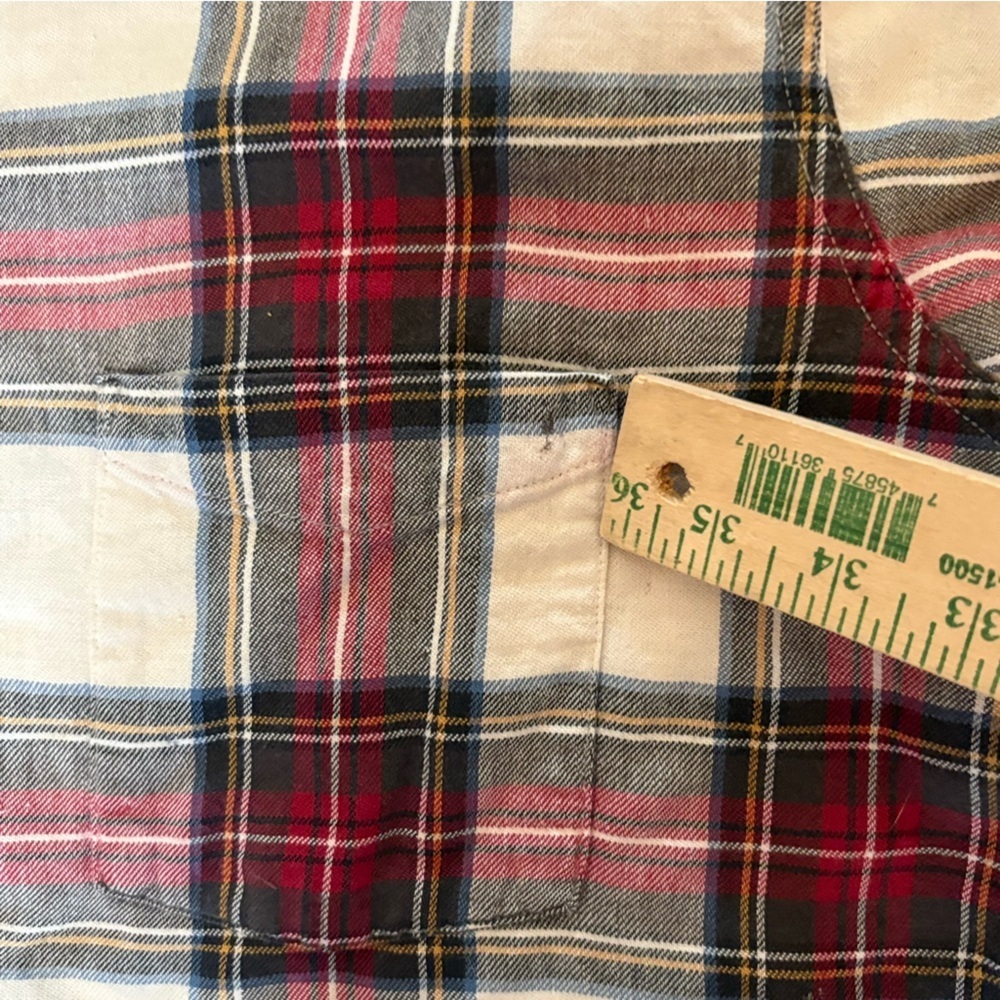 Vintage L.L.Bean Plaid Flannel Shirt Made in USA Size 12 - Picture 6 of 9